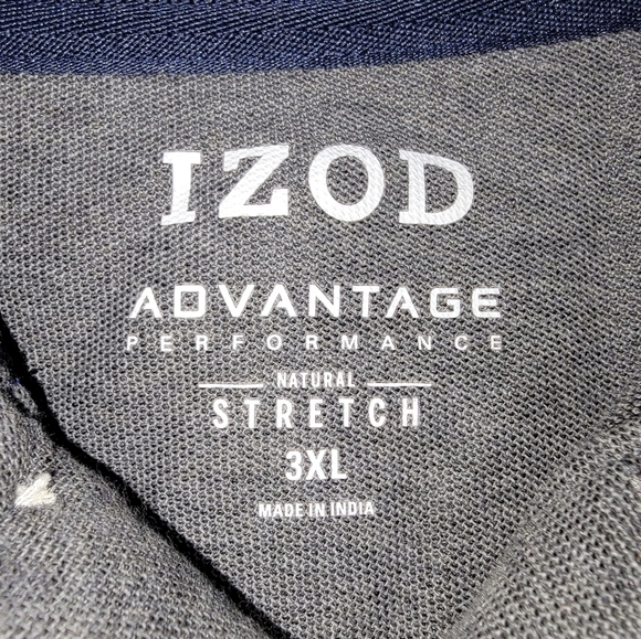 Izod Gray Polo Shirt with Ribbed Collar and Casual Fit - Picture 2 of 6